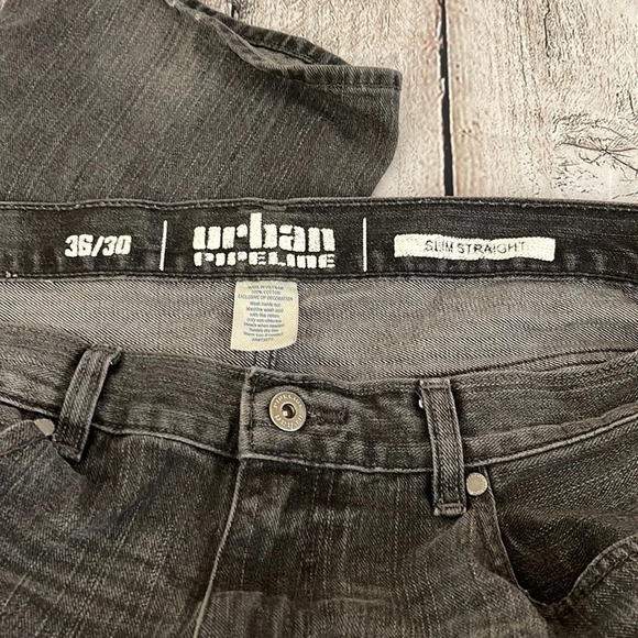 Mens Urban Pipeline Black faded jeans 36/30 - Picture 4 of 5
